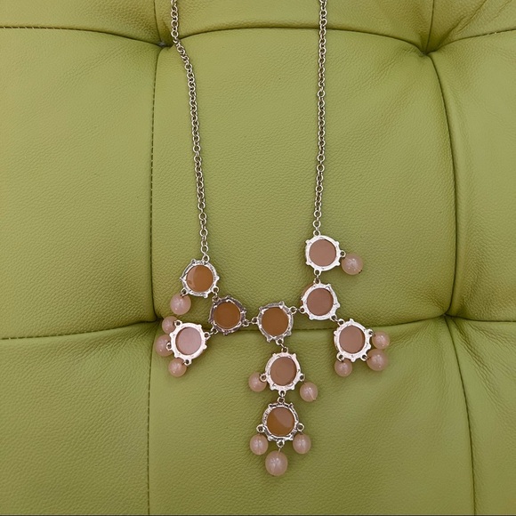 Vintage Light Orange Statement Necklace Gold Tone Chain Costume Jewelry - Picture 5 of 6